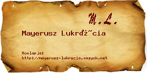 Mayerusz Lukrécia névjegykártya